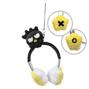 Hello Kitty Badtz-maru Plush Headphones Bag Charm Czarne | PL_HK10655