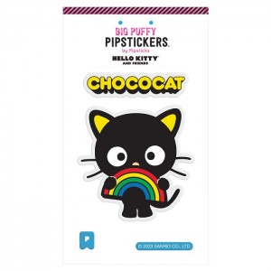 Hello Kitty Chococat x Pipsticks Big Puffy Sticker Czarne | PL_HK44451