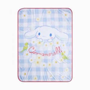 Hello Kitty Cinnamoroll Blue Gingham Throw Blanket Niebieskie | PL_HK47438