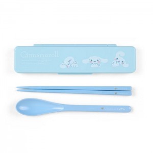 Hello Kitty Cinnamoroll Everyday Chopsticks & Spoon Set Niebieskie | PL_HK12219