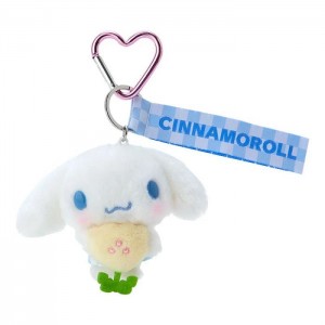 Hello Kitty Cinnamoroll Plush Mascot Keychain (Pastel Check Series) Niebieskie | PL_HK18097