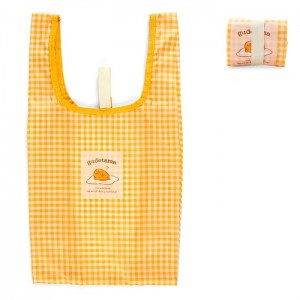 Hello Kitty Gudetama Gingham Reusable Tote Bag Żółte | PL_HK38222