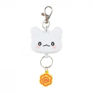 Hello Kitty Hanamaruobake Bestie Face Badge Reel Białe | PL_HK13432