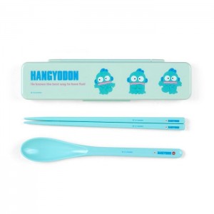 Hello Kitty Hangyodon Everyday Chopsticks & Spoon Set Niebieskie | PL_HK98866