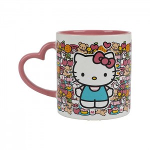 Hello Kitty Hello Kitty 16oz Heart Handle Ceramic Mug Kolorowe | PL_HK76245