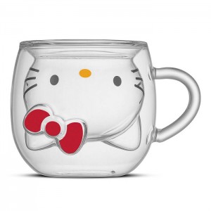 Hello Kitty Hello Kitty 3D Double Wall Espresso Glass Silve | PL_HK44273