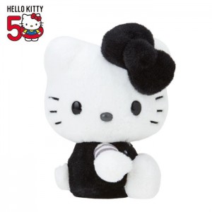 Hello Kitty Hello Kitty 50th Anniv. Plush Mascot (Black Monochrome) Białe Czarne | PL_HK28644