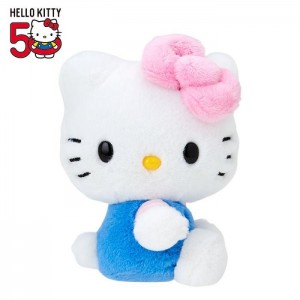 Hello Kitty Hello Kitty 50th Anniv. Plush Mascot (Light Blue Overalls) Niebieskie Różowe | PL_HK60275