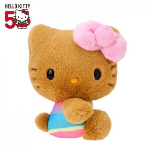 Hello Kitty Hello Kitty 50th Anniv. Plush Mascot (Beach Day) Brązowe | PL_HK39062