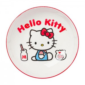 Hello Kitty Hello Kitty Ceramic Dinner Bowl (Classic Milk Bottle) Czerwone | PL_HK99277