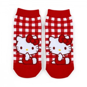 Hello Kitty Hello Kitty Checkered Ankle Socks Czerwone | PL_HK74379