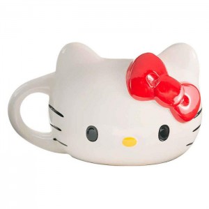 Hello Kitty Hello Kitty Face Sculpted Mug (Red) Białe | PL_HK42667