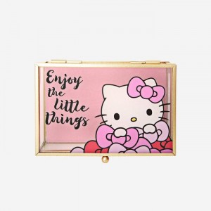 Hello Kitty Hello Kitty Glass Jewelry Box (Little Things) Różowe | PL_HK61074