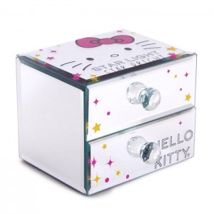 Hello Kitty Hello Kitty Mirrored Compact Jewelry Box Białe Różowe | PL_HK68770