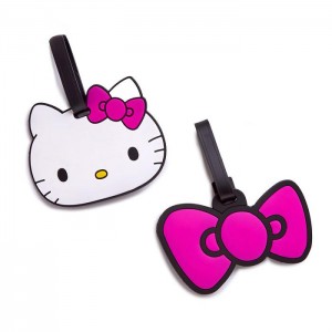 Hello Kitty Hello Kitty Pink Bow 2-pc Luggage Tag Set Białe Różowe | PL_HK34368