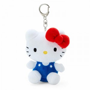 Hello Kitty Hello Kitty Plush Mascot Keychain (Classic) Białe Niebieskie | PL_HK79352