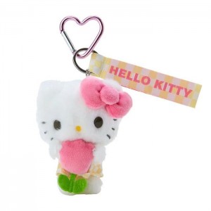 Hello Kitty Hello Kitty Plush Mascot Keychain (Pastel Check Series) Białe Różowe | PL_HK15140