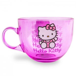 Hello Kitty Hello Kitty Signature Pink Glass Mug Różowe | PL_HK72223