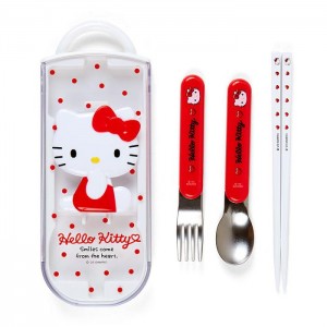 Hello Kitty Hello Kitty Smiles Utensil Set Trio Czerwone | PL_HK60888