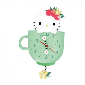 Hello Kitty Hello Kitty Tea Time Wall Clock Zielone | PL_HK53947