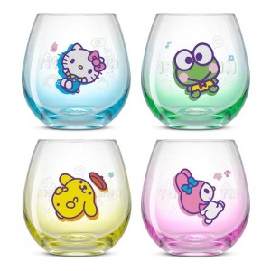 Hello Kitty Hello Kitty and Friends Above the Clouds Stemless Glasses (Set of 4) Kolorowe | PL_HK48006