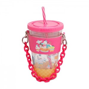 Hello Kitty Hello Kitty and Friends Acrylic Travel Tumbler With Chain Holder Różowe | PL_HK49642