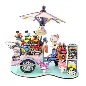 Hello Kitty Hello Kitty and Friends Flower Cart 3D Wooden Puzzle Kolorowe | PL_HK30605