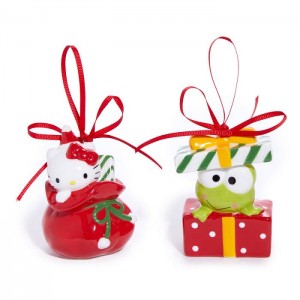 Hello Kitty Hello Kitty and Keroppi 2-pc Holiday Ceramic Ornament Set (Red) Czerwone | PL_HK15707