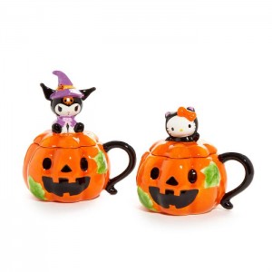 Hello Kitty Hello Kitty and Kuromi Pumpkin Ceramic Mugs Gift Set Pomarańczowe | PL_HK37042