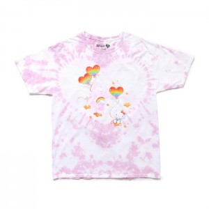 Hello Kitty Hello Kitty x Care Bears Tie-Dye Glitter Tee Różowe | PL_HK83269