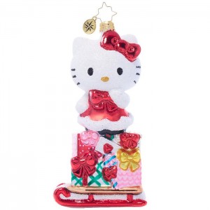 Hello Kitty Hello Kitty x Christopher Radko Handmade Glass Ornament (Happy Holidays) Czerwone | PL_HK33695