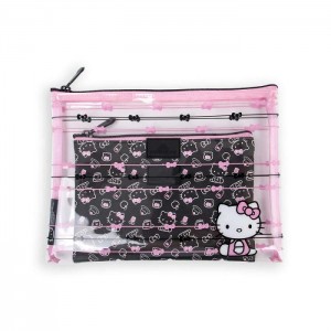 Hello Kitty Hello Kitty x Impressions Slim Pouch Set (Black) Różowe | PL_HK35736