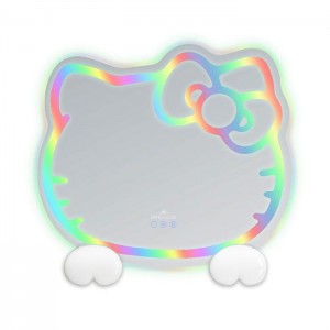 Hello Kitty Hello Kitty x Impressions Vanity RGB Wall Mirror 2.0 W/ Bluetooth Speakers and Specialty Base Białe | PL_HK54950