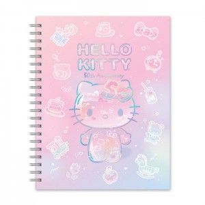 Hello Kitty Hello Kitty x Studio Oh! 50th Anniversary Extra-Large Spiral Notebook & Sticker Sheet Różowe | PL_HK84311