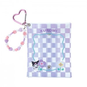 Hello Kitty Kuromi Clear Snap Mini Pouch (Pastel Check Series) Fioletowe | PL_HK89670