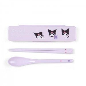 Hello Kitty Kuromi Everyday Chopsticks & Spoon Set Fioletowe | PL_HK12992