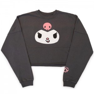 Hello Kitty Kuromi JapanLA Cropped Spirit Jersey Czarne | PL_HK70563