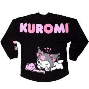 Hello Kitty Kuromi JapanLA Glitter Spirit Jersey Czarne | PL_HK88186