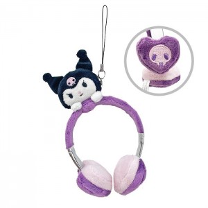 Hello Kitty Kuromi Plush Headphones Bag Charm Fioletowe Czarne | PL_HK69764