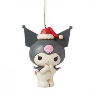 Hello Kitty Kuromi Santa Hat Hanging Ornament (Jim Shore Sanrio Collection) Szare | PL_HK70465