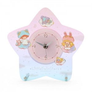 Hello Kitty LittleTwinStars Standing Clock (Fluffy Cloud Series) Różowe Niebieskie | PL_HK66288