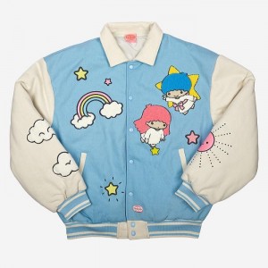 Hello Kitty LittleTwinStars x Dumbgood Varsity Jacket Niebieskie | PL_HK28059