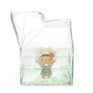 Hello Kitty Minna No Tabo Kawaii Glass Milk Carton Cup Zielone | PL_HK64296