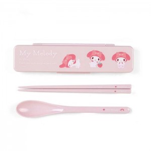 Hello Kitty My Melody Everyday Chopsticks & Spoon Set Różowe | PL_HK87574