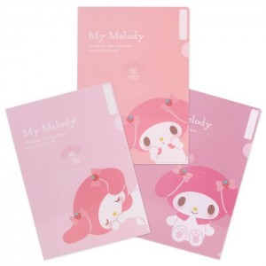 Hello Kitty My Melody Expressions 3-pc Clear File Folder Set Różowe | PL_HK41760