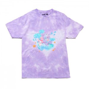 Hello Kitty My Melody x Care Bears Tie-Dye Glitter Tee Lawenda | PL_HK78636