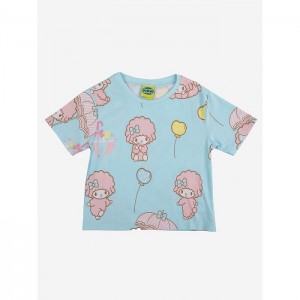 Hello Kitty My Sweet Piano x Dumbgood Baby Tee Niebieskie | PL_HK33730