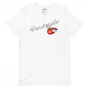 Hello Kitty Pandapple Dotted Signature Tee Białe | PL_HK40256