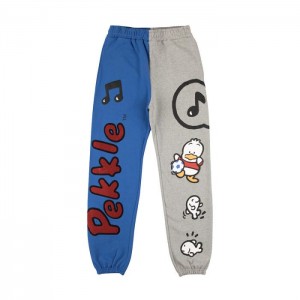 Hello Kitty Pekkle x Dumbgood Puff Print Sweatpants Szare Niebieskie | PL_HK40836