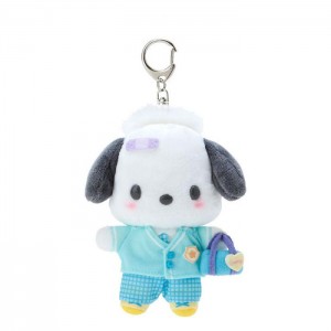 Hello Kitty Pochacco Plush Mascot Keychain (Sanrio Academy Series) Białe Niebieskie | PL_HK79725